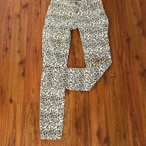 Y2K Hot kiss leopard print skinny lily jeans size 3 low-cut distressed